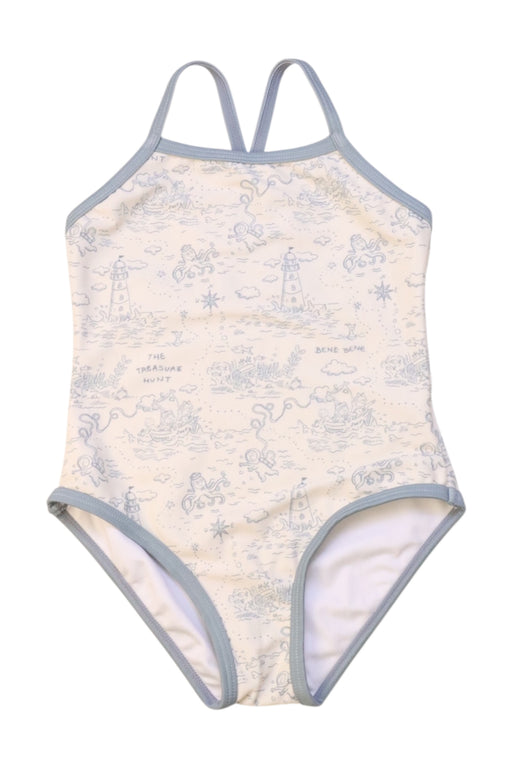 A White Swimsuits from Benebene in size 3T for girl. (Front View)