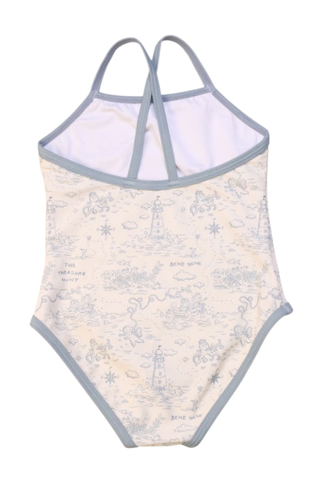 A White Swimsuits from Benebene in size 3T for girl. (Back View)