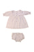 A Beige Dress Sets from Nanos in size 3-6M for girl. (Back View)