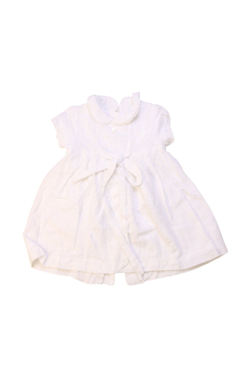 A White Short Sleeve Dresses from Patachou in size 6-12M for girl. (Front View)