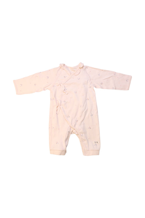 A Ivory Long Sleeve Rompers from Organic Mom in size 6-12M for girl. (Front View)