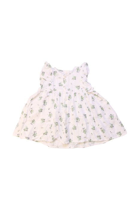 A White Sleeveless Dresses from Petit Bateau in size 3-6M for girl. (Front View)