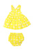 A Yellow Dress Sets from Jacadi in size 3-6M for girl. (Front View)