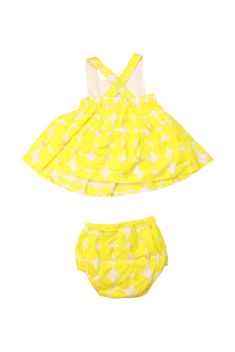 A Yellow Dress Sets from Jacadi in size 3-6M for girl. (Back View)