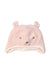 A Pink Winter Hats from The Little White Company in size 6-12M for girl. (Front View)