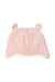 A Pink Winter Hats from The Little White Company in size 6-12M for girl. (Back View)