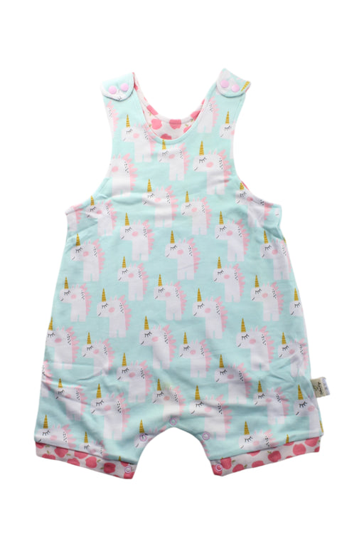 A Teal Sleeveless Rompers from Cotton Pigs in size 0-3M for girl. (Front View)