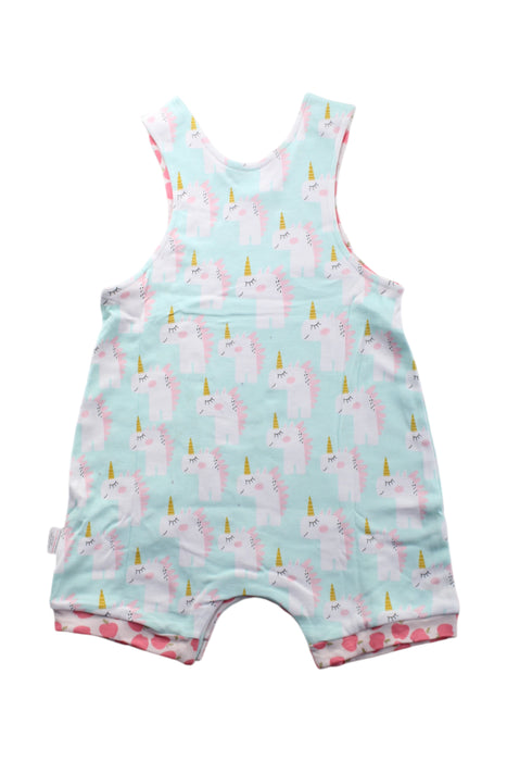 A Teal Sleeveless Rompers from Cotton Pigs in size 0-3M for girl. (Back View)