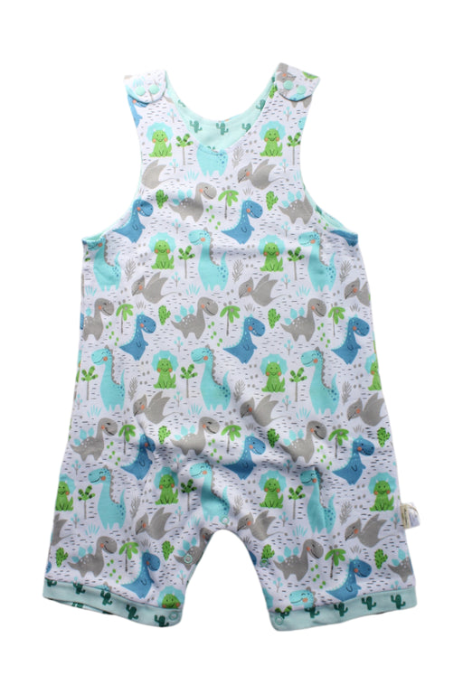 A Blue Sleeveless Rompers from Cotton Pigs in size 0-3M for neutral. (Front View)