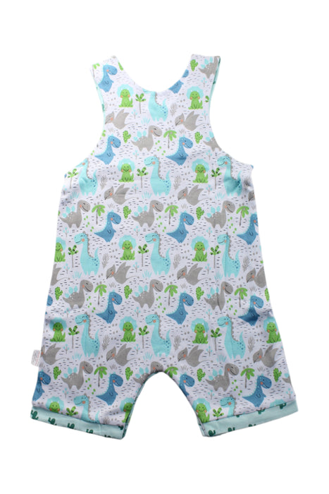 A Blue Sleeveless Rompers from Cotton Pigs in size 0-3M for neutral. (Back View)