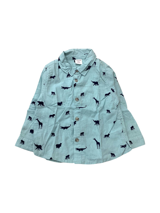 A Teal Long Sleeve Shirts from Seed in size 18-24M for boy. (Front View)