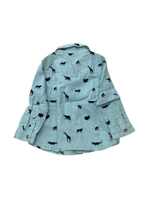 A Teal Long Sleeve Shirts from Seed in size 18-24M for boy. (Back View)