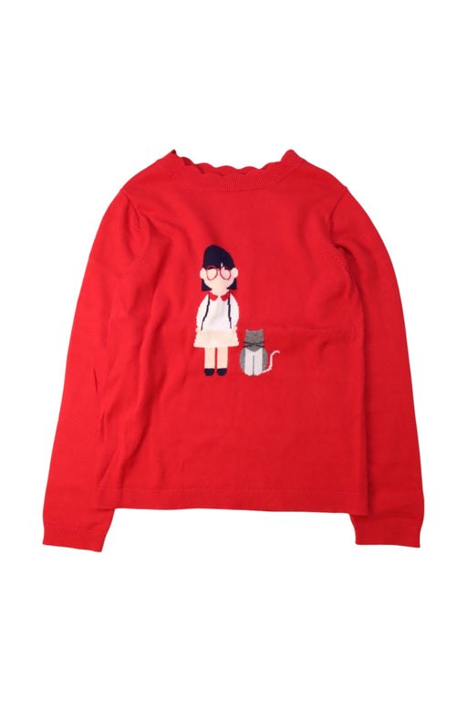 A Red Long Sleeve Tops from Jacadi in size 8Y for girl. (Front View)