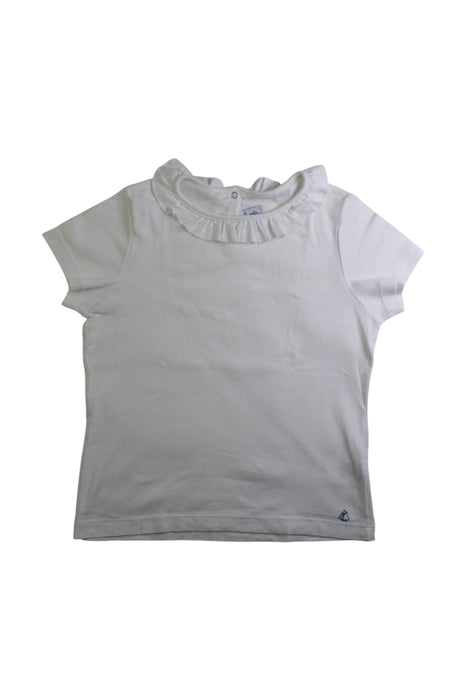 A White Short Sleeve Tops from Petit Bateau in size 10Y for girl. (Front View)