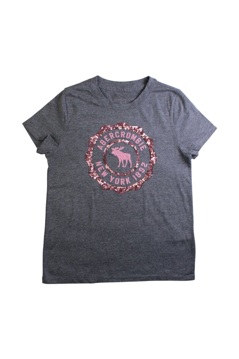 A Grey Short Sleeve T Shirts from Abercrombie & Fitch in size 7Y for girl. (Front View)