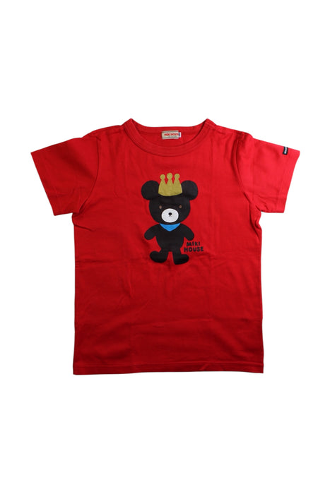 A Red Short Sleeve T Shirts from Miki House in size 8Y for girl. (Front View)