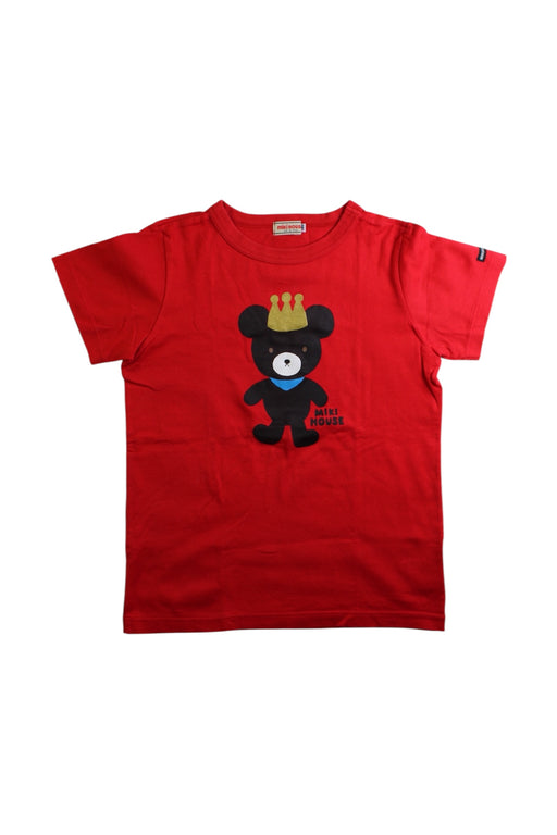 A Red Short Sleeve T Shirts from Miki House in size 8Y for girl. (Front View)