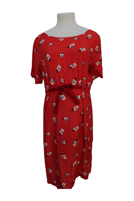 A Red Short Sleeve Dresses from Seraphine in size Maternity-S for maternity. (Front View)