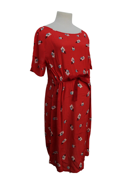 A Red Short Sleeve Dresses from Seraphine in size Maternity-S for maternity. (Back View)