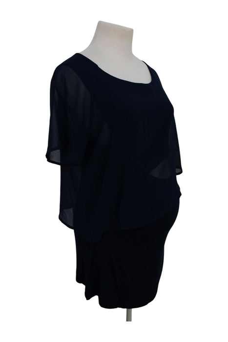 A Black Short Sleeve Dresses from Seraphine in size Maternity-L for maternity. (Back View)