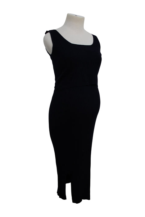A Black Sleeveless Dresses from Seraphine in size Maternity-S for maternity. (Back View)