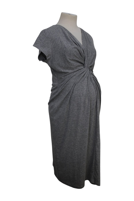 A Grey Short Sleeve Dresses from Seraphine in size Maternity-S for maternity. (Back View)