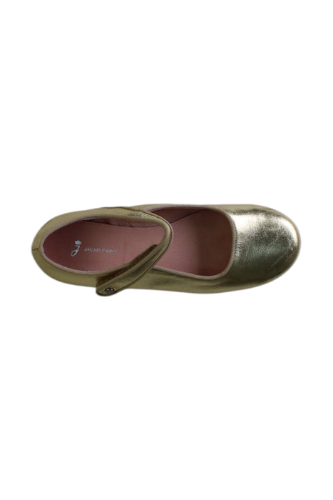 A Gold Flats from Jacadi in size 9Y for girl. (Front View)