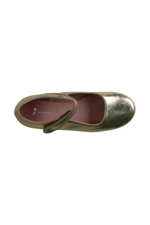 A Gold Flats from Jacadi in size 9Y for girl. (Front View)