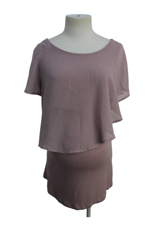 A Pink Short Sleeve Tops from Seraphine in size Maternity-XS for maternity. (Front View)