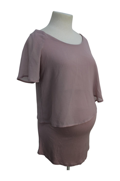 A Pink Short Sleeve Tops from Seraphine in size Maternity-XS for maternity. (Back View)