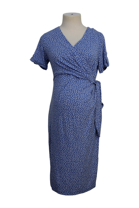 A Blue Short Sleeve Dresses from Seraphine in size Maternity-XS for maternity. (Front View)