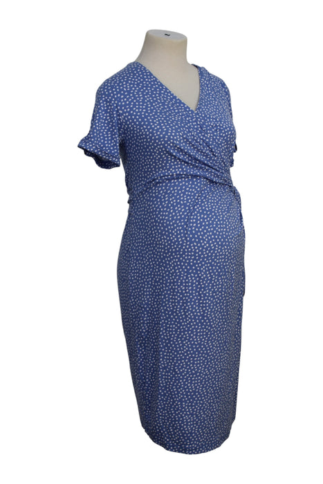 A Blue Short Sleeve Dresses from Seraphine in size Maternity-XS for maternity. (Back View)