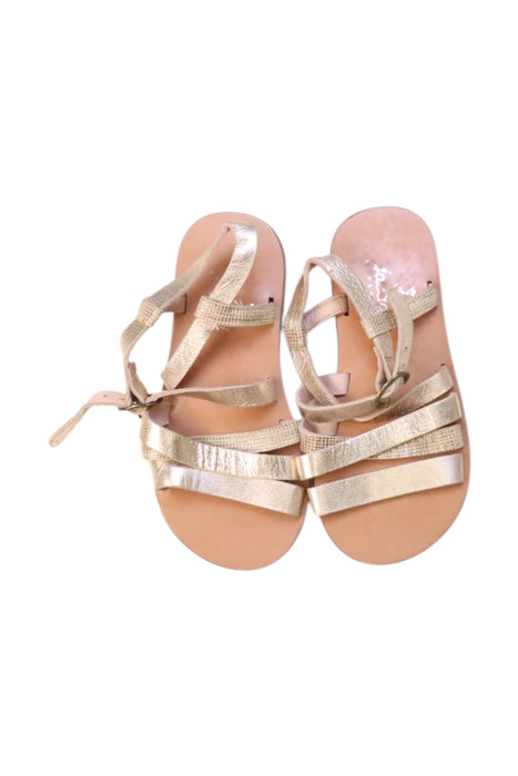 A Gold Sandals from Jacadi in size 3T for girl. (Back View)