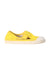A Yellow Slip Ons from Jacadi in size 3T for girl. (Front View)