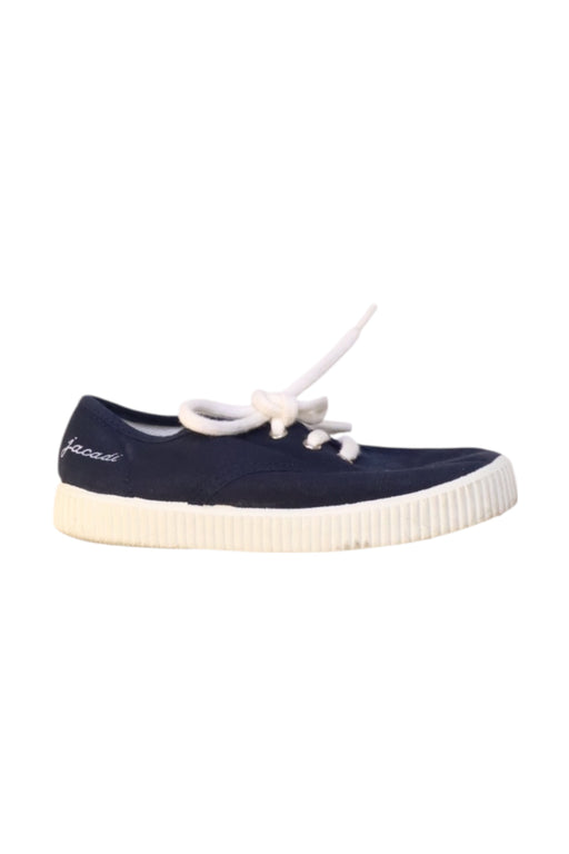 A Navy Sneakers from Jacadi in size 4T for girl. (Front View)