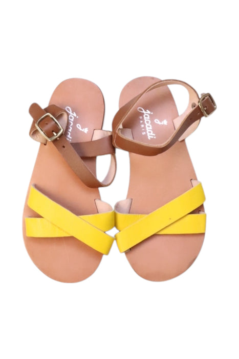 A Brown Sandals from Jacadi in size 4T for girl. (Back View)