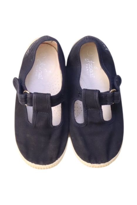 A Navy Flats from Jacadi in size 5T for girl. (Back View)