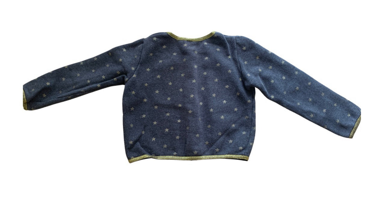 A Grey Cardigans from Petit Bateau in size 6T for girl. (Back View)