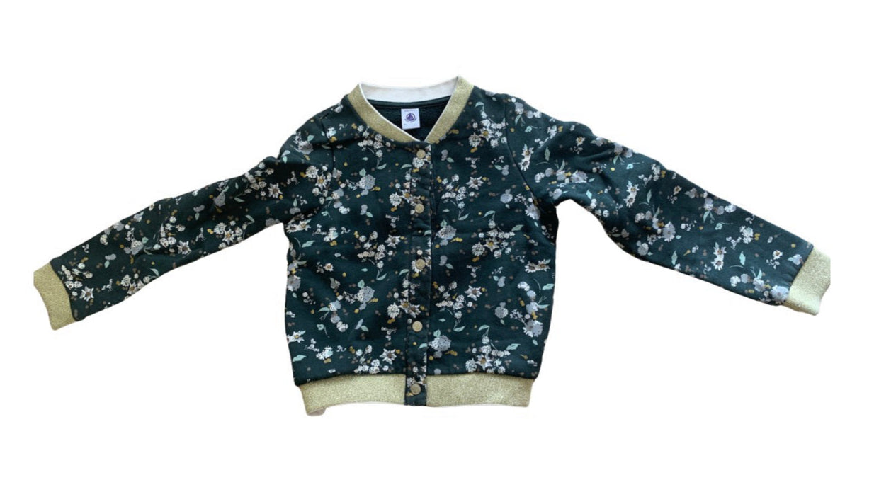 A Green Cardigans from Petit Bateau in size 6T for neutral. (Front View)