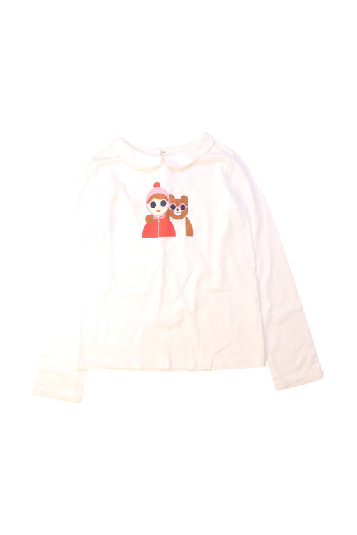 A White Long Sleeve T Shirts from Jacadi in size 8Y for girl. (Front View)