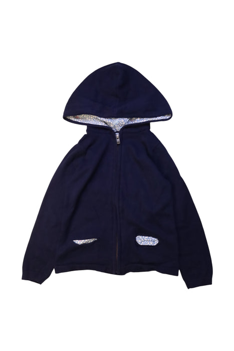 A Navy Hooded Sweatshirts from Jacadi in size 6T for girl. (Front View)
