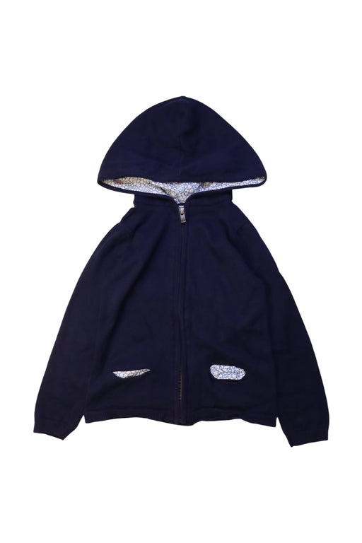 A Navy Hooded Sweatshirts from Jacadi in size 6T for girl. (Front View)
