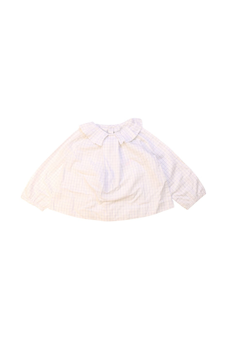 A White Long Sleeve Tops from Jacadi in size 6-12M for girl. (Front View)