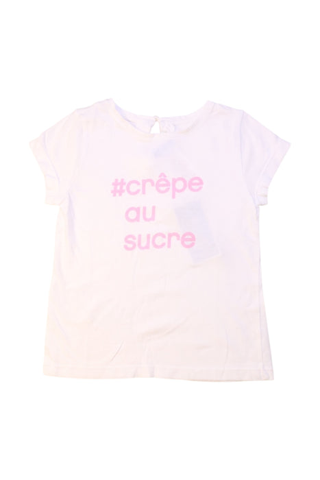 A Pink Short Sleeve T Shirts from Jacadi in size 3T for girl. (Front View)