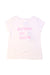 A Pink Short Sleeve T Shirts from Jacadi in size 3T for girl. (Front View)