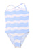 A Blue Swimsuits from Jacadi in size 8Y for girl. (Front View)