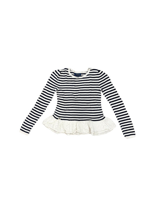 A White Long Sleeve Shirts from Ralph Lauren in size 6T for girl. (Front View)