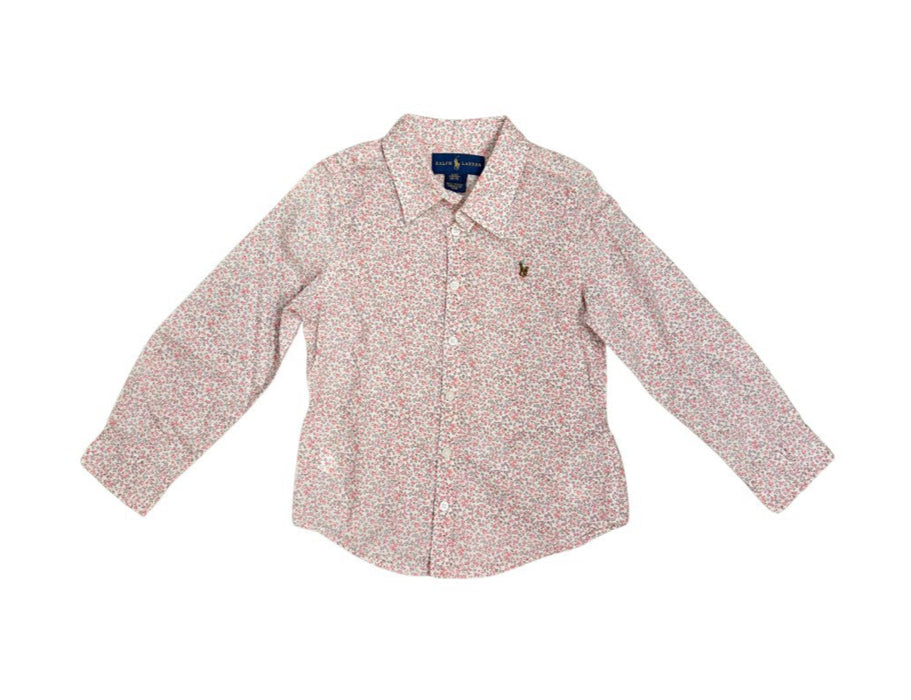 A Pink Long Sleeve Shirts from Ralph Lauren in size 4T for girl. (Front View)