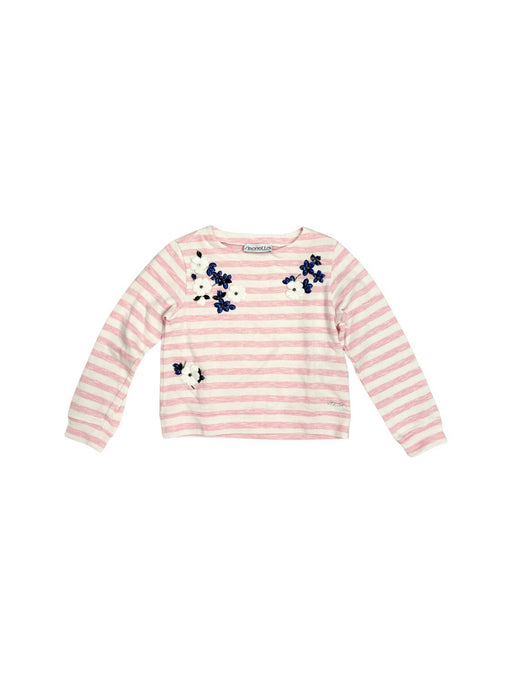 A Pink Long Sleeve T Shirts from Simonetta in size 6T for girl. (Front View)
