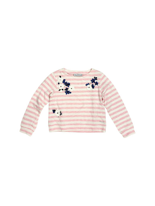 A Pink Long Sleeve T Shirts from Simonetta in size 6T for girl. (Front View)